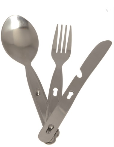 CAMPING 3-PC S/STEEL EATING UTENS.